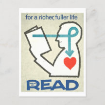 "Wach auf und lies" Vintage-Bibliotheksplakat