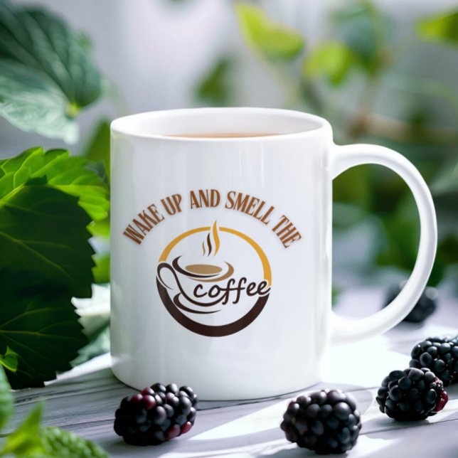 Wach auf und riech den Kaffee Kaffeetasse (Von Creator hochgeladen)