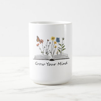 Wach dein Geist Blumen Buch T-Shirt Kaffeetasse