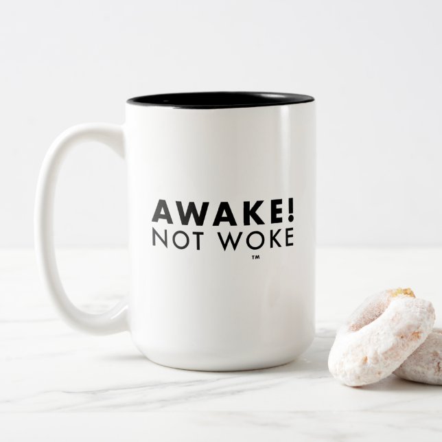 Wach! Nicht Geweckt™ LOGO-Zwei-Tonen-Tasse Zweifarbige Tasse (Mit Donut)