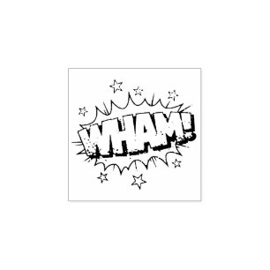 WACH! Vintages Comic Buch Steampunk Pop Kunst Gummistempel