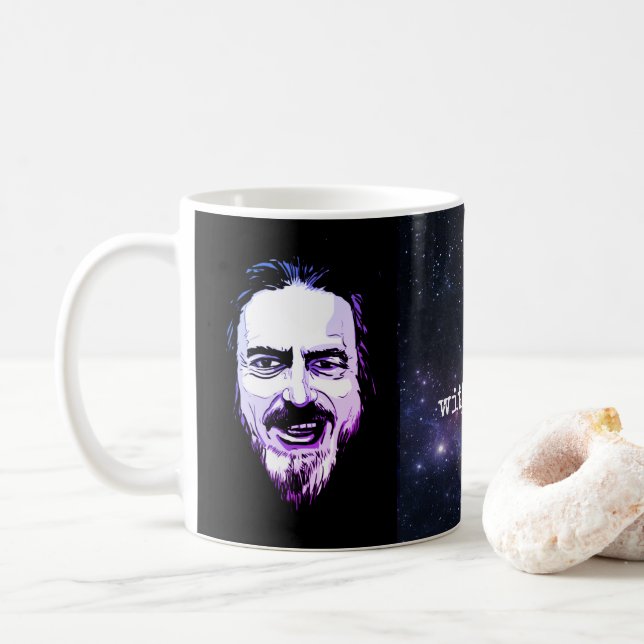 Wachen Sie Alan Watts auf Kaffeetasse (Mit Donut)