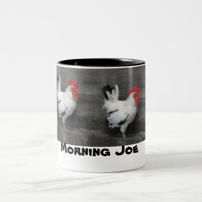 Wachen Sie - Morgen-Joe-Kaffee-Tasse auf Zweifarbige Tasse (Mittel)