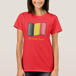 Wachende belgische Flagge Die Roten Teufel T - Shi T-Shirt