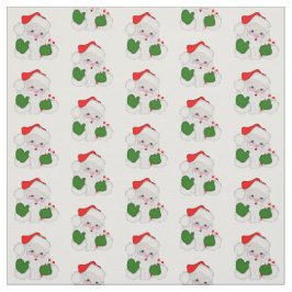 Wachender Santa & Candy Cane Cartoon Stoff