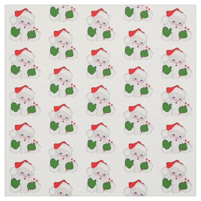 Wachender Santa & Candy Cane Cartoon Stoff (Muster)