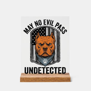 Wachhund darf kein Übel passieren Vintage-Vektorde Acrylschild