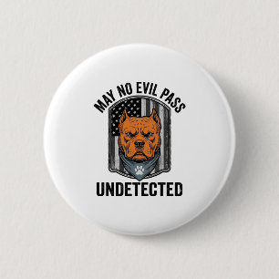 Wachhund darf kein Übel passieren Vintage-Vektorde Button