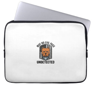 Wachhund darf kein Übel passieren Vintage-Vektorde Laptopschutzhülle