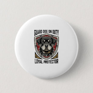 Wachhund-Shirt Vintage gravierter Beschützer Art_1 Button