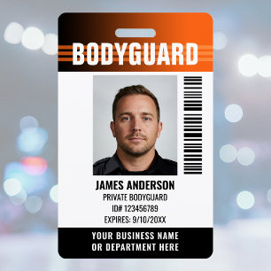 Wachmann Sicherheitsdienst Ausweis Foto Logo Orang