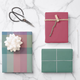 Wacholder- und Beeren-Geschenkpapier-Set mit 3 fla Geschenkpapier Set