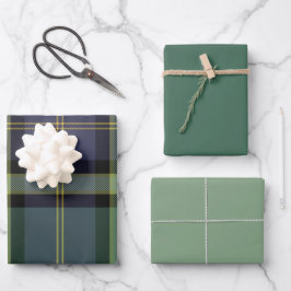 Wacholder- und Minz-Geschenkpapier-Set mit 3 flach Geschenkpapier Set