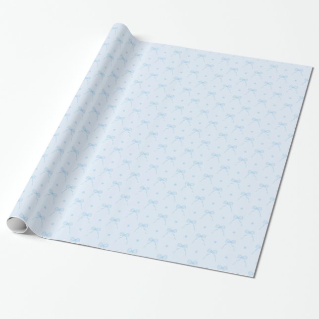 Wachs Baby Blue Bows Packpapier (Ungerollt)