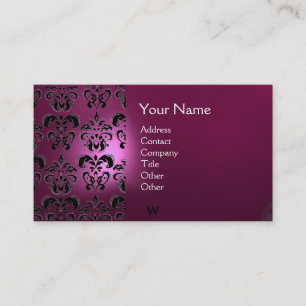 WACHS-SIEGEL DAMAST MONOGRAMM rosa Visitenkarte