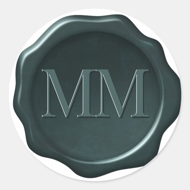 Wachs-Siegel-Effekt, EMERALD GREEN, Runder Aufkleber (Vorderseite)