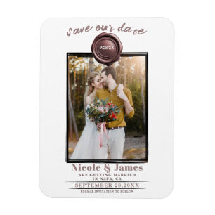 Wachs-Siegel-Foto-Hochzeit-Einladung "Dusty Rose" Magnet