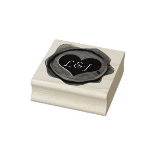 Wachs Siegel HERART + Ihr Monogramm Gummistempel