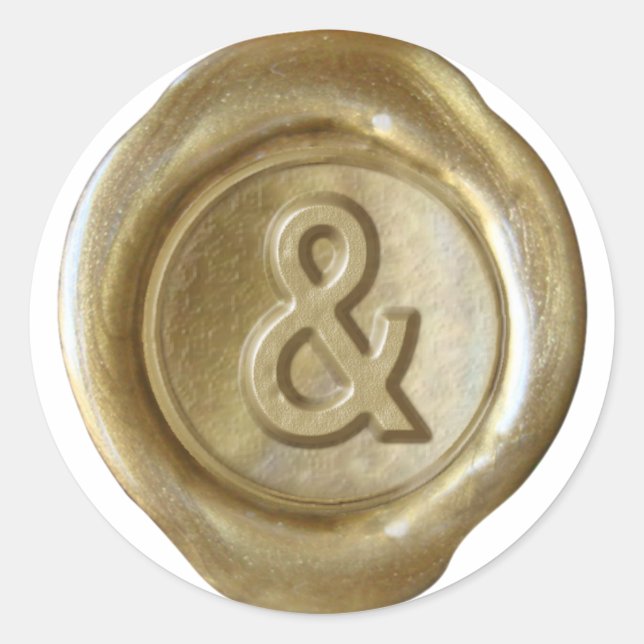 Wachs Siegel Monogram - Gold - Bold & - - Runder Aufkleber (Vorderseite)