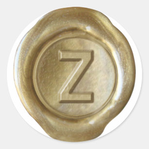 Wachs Siegel Monogram - Gold - Bold Z - Runder Aufkleber