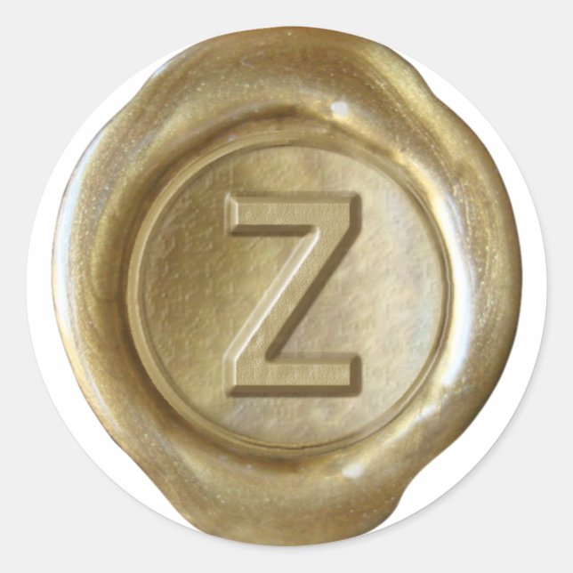 Wachs Siegel Monogram - Gold - Bold Z - Runder Aufkleber (Vorderseite)