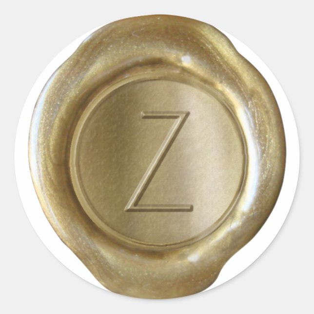 Wachs Siegel Monogram - Gold - ModernSlim Z - Runder Aufkleber (Vorderseite)