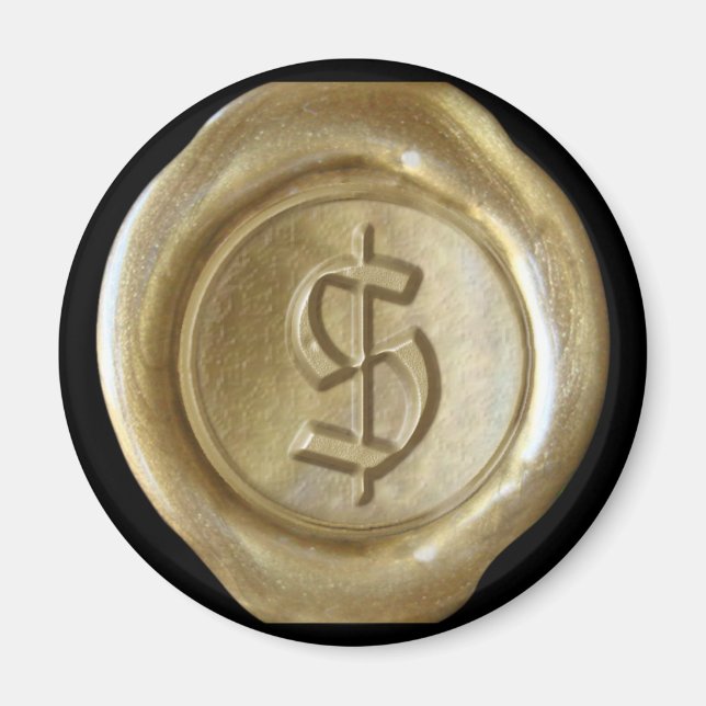 Wachs Siegel Monogram Magnet - Gold - Altes Englis (Vorne)