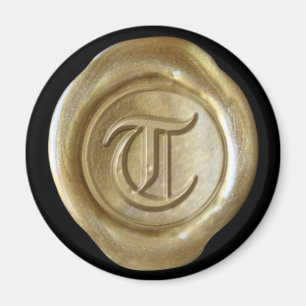 Wachs Siegel Monogram Magnet - Gold - Altes Englis