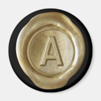 Wachs Siegel Monogram Magnet - Gold - Bold Style -