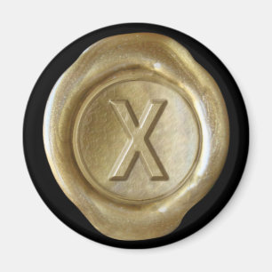 Wachs Siegel Monogram Magnet - Gold - Bold Style -