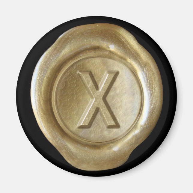 Wachs Siegel Monogram Magnet - Gold - Bold Style - (Vorne)