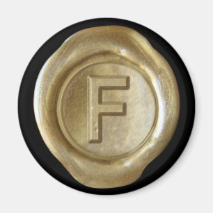 Wachs Siegel Monogram Magnet - Gold - Bold Style -