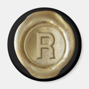 Wachs Siegel Monogram Magnet - Gold - Bold Style -