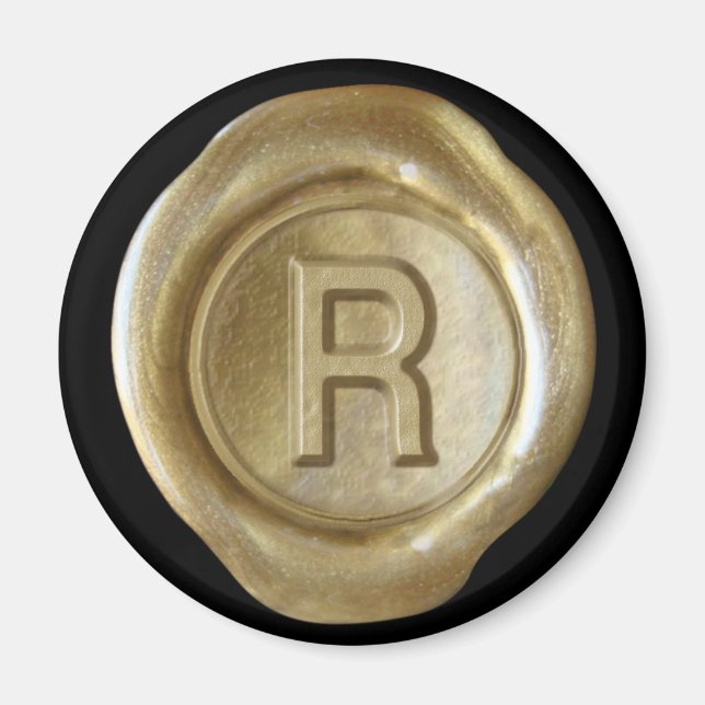 Wachs Siegel Monogram Magnet - Gold - Bold Style - (Vorne)