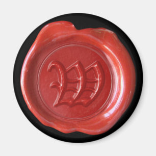 Wachs Siegel Monogram Magnet - Red - Old English -
