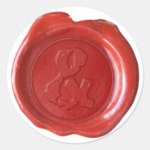 Wachs Siegel Monogram - Red - Boulder & - Runder Aufkleber