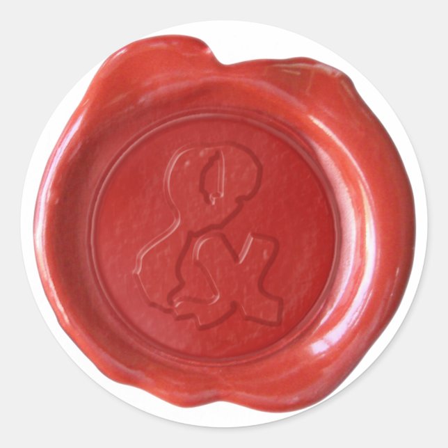 Wachs Siegel Monogram - Red - Boulder & - Runder Aufkleber (Vorderseite)