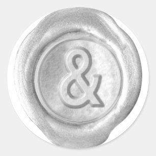 Wachs Siegel Monogram - Silver - Bold & - - Runder Aufkleber