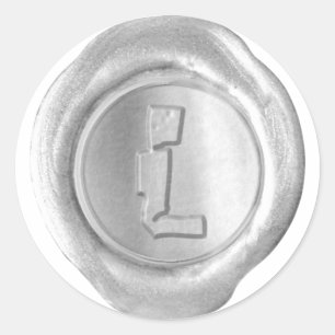 Wachs Siegel Monogram - Silver - Boulder L - Runder Aufkleber