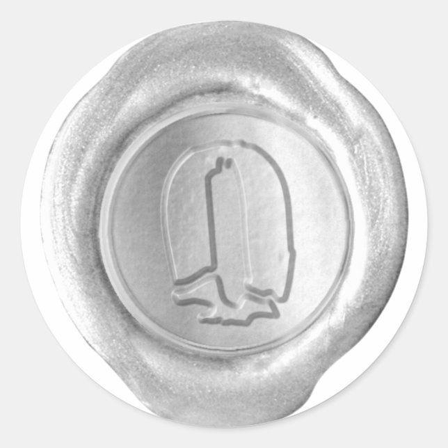 Wachs Siegel Monogram - Silver - Boulder O - Runder Aufkleber (Vorderseite)