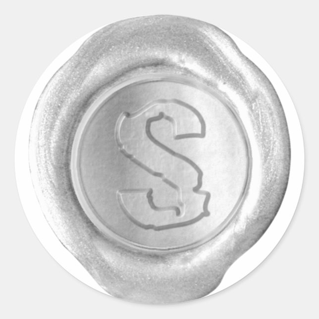Wachs Siegel Monogram - Silver - Boulder S - Runder Aufkleber (Vorderseite)