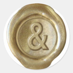 Wachs-Siegel-Monogramm - Gold - Bold & - Runder Aufkleber