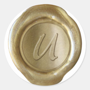 Wachs Siegel Monogramm - Gold - Künstlerischer Sti Runder Aufkleber