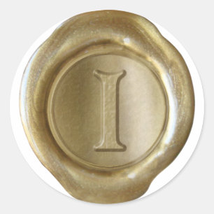 Wachs-Siegel-Monogramm - Gold - Viktorianisch I - Runder Aufkleber