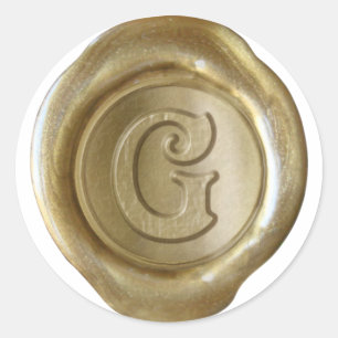 Wachs-Siegel-Monogramm - Gold - viktorianisches G Runder Aufkleber