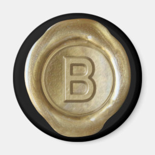 Wachs-Siegel-Monogramm-Magnet - Gold - mutige Art Magnet