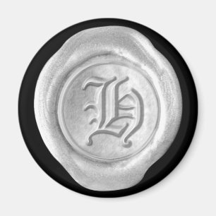 Wachs-Siegel-Monogramm-Magnet - Silber - Altenglis Magnet