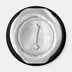 Wachs-Siegel-Monogramm-Magnet - Silber - altes Magnet