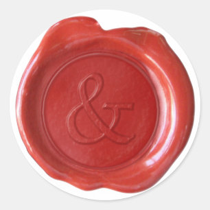 Wachs Siegel Monogramm - Rot - Serif & - Runder Aufkleber