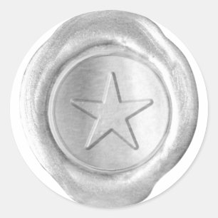 Wachs-Siegel-Monogramm - Silber - Benutzerdefinier Runder Aufkleber